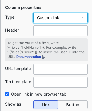 Adding a New Custom Link Column