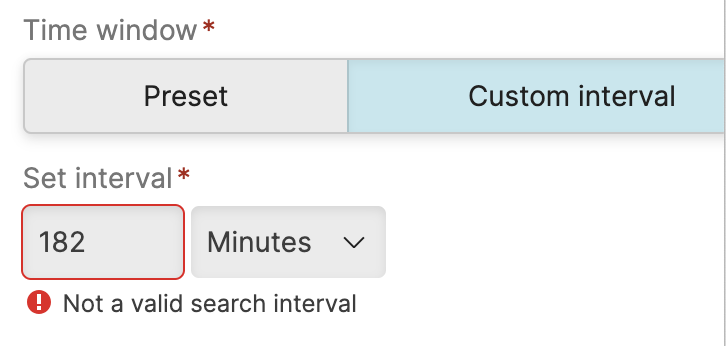 Invalid Search Interval