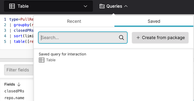 Loading a Saved Query