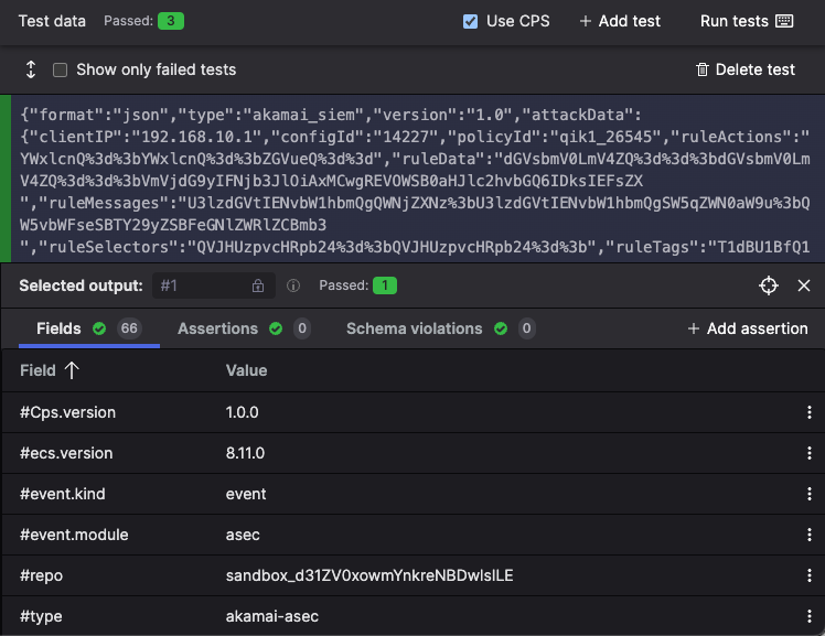 Test Case Output after Parsing