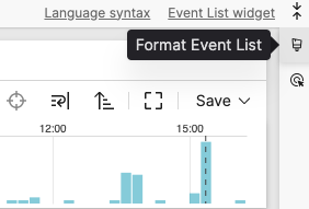 Expanding the Format Event List Panel