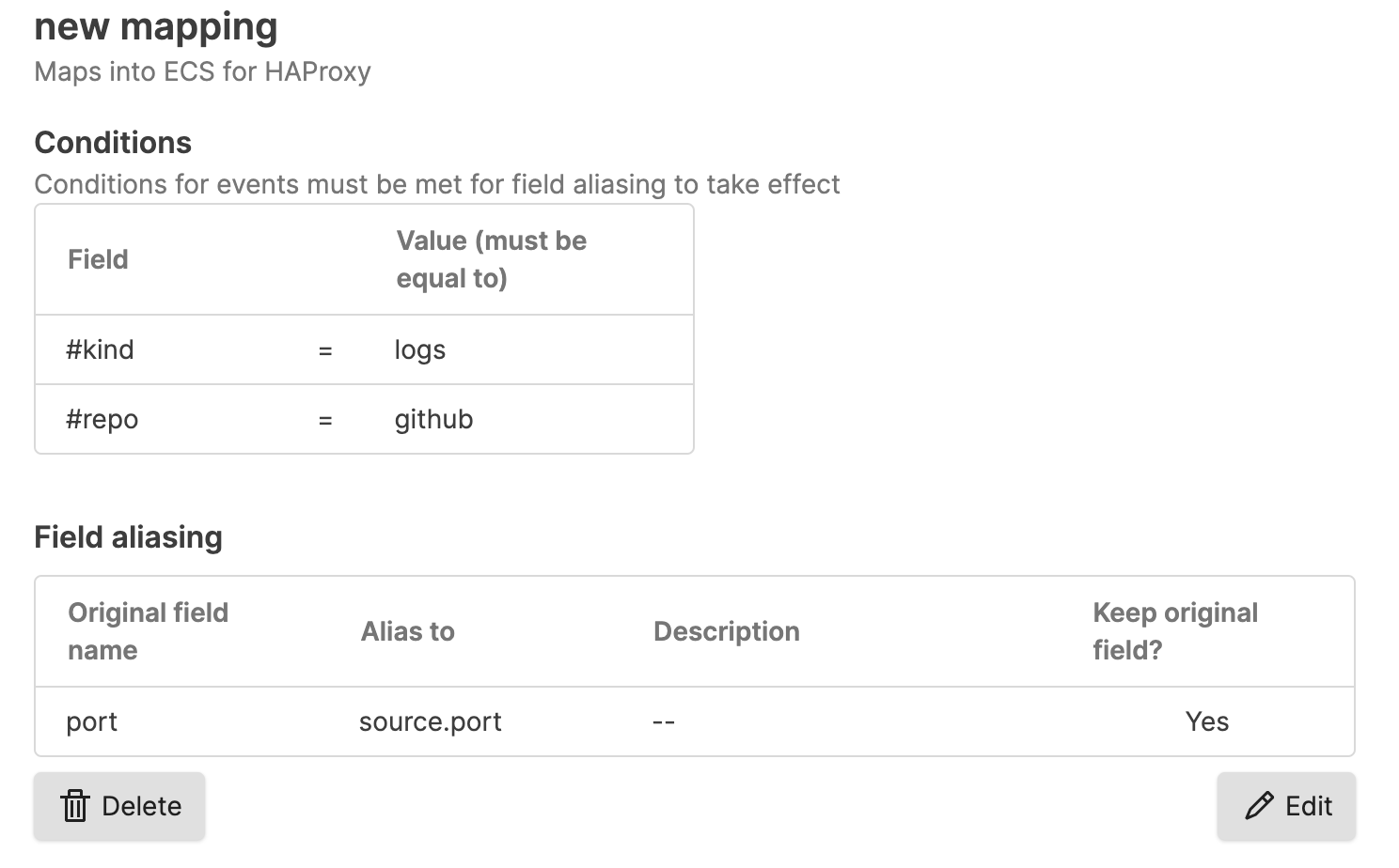 Manage an Existing Field Mapping