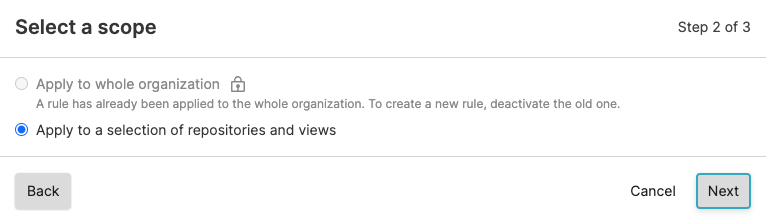 screenshot showing how to select field aliasing schema scope