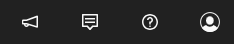 Screenshot showing the top-level navigation icons