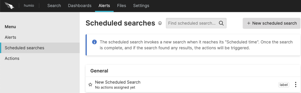 Scheduled Search from Tab