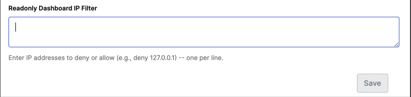 Setting IP Filters through User Interface