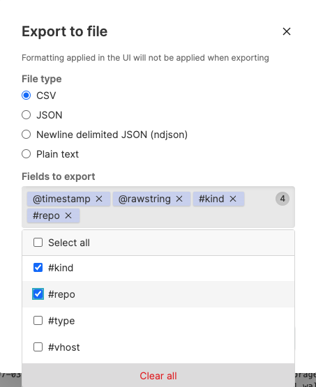 Suggested Fields to Export in CSV