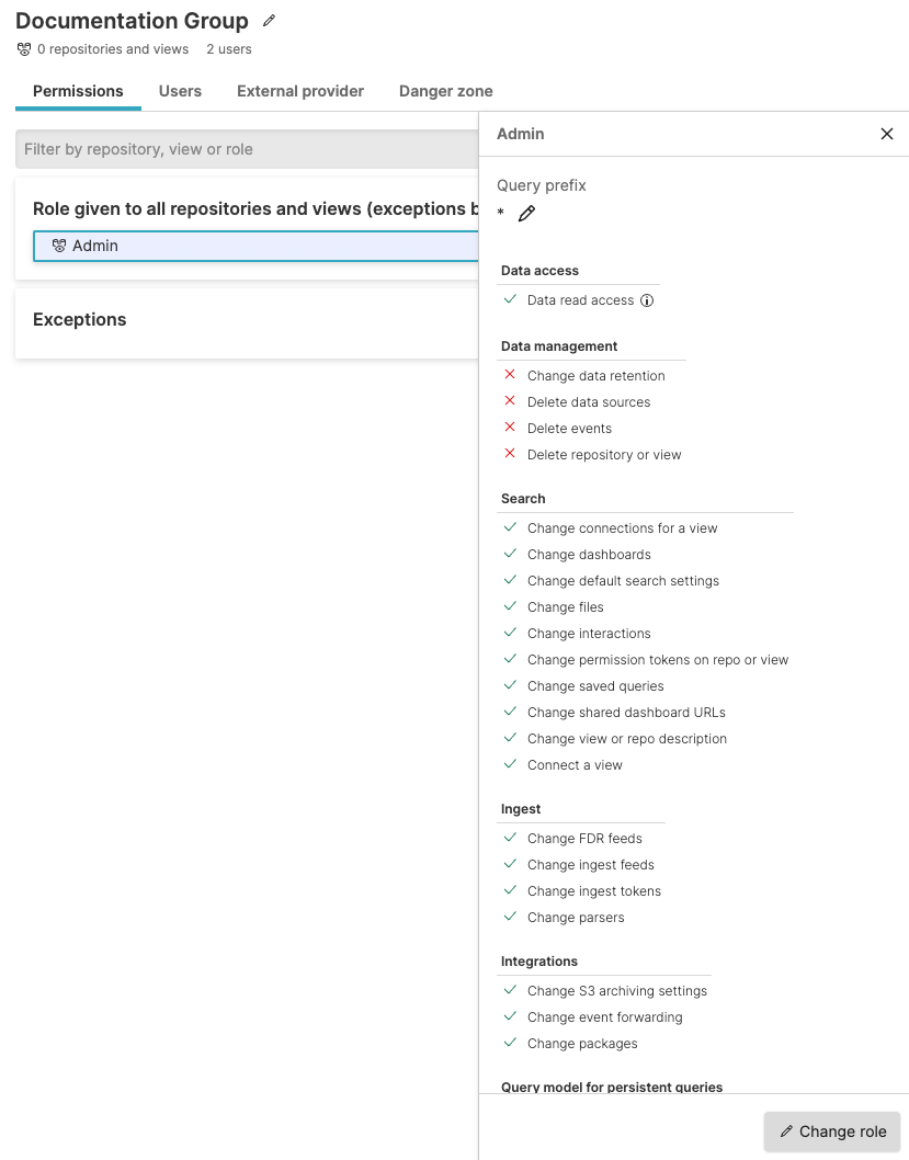 Changing Permissions to Groups