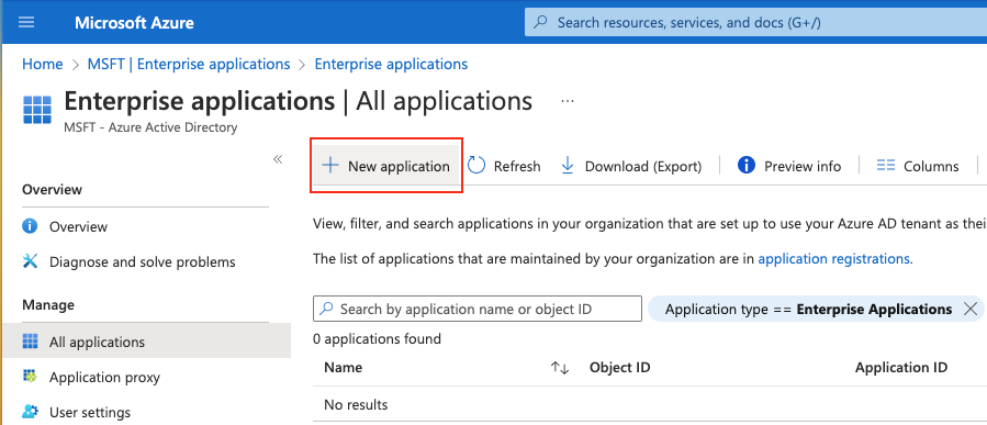 Enterprise Applications in Azure AD