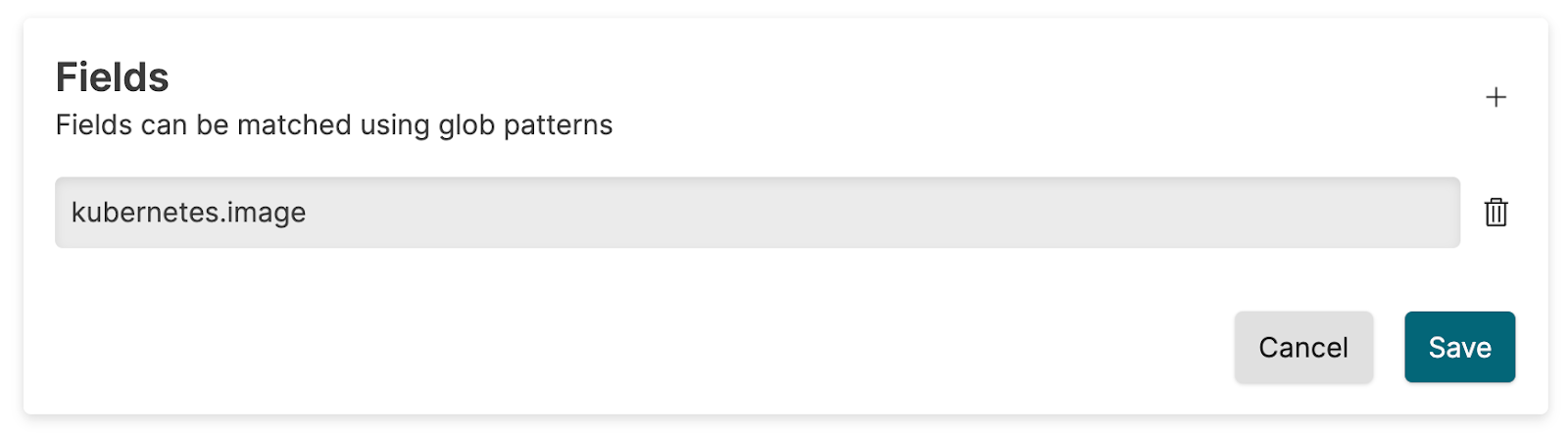 Screenshot of the LogScale Parser settings interface showing the 'Fields to remove' configuration, with an example of removing the 'kubernetes.image' field from incoming events. This interface demonstrates how administrators can optimize license usage by excluding specific structured data fields from usage calculations, reducing costs without losing essential log information.