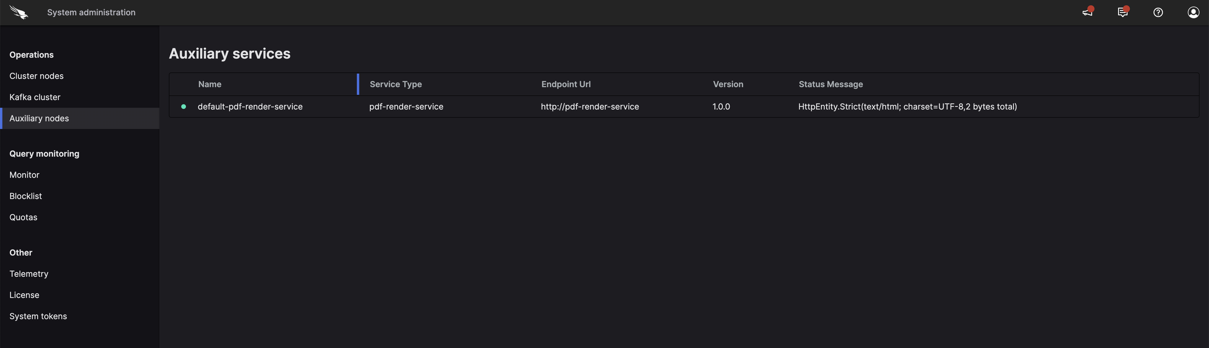 Auxiliary Services Interface