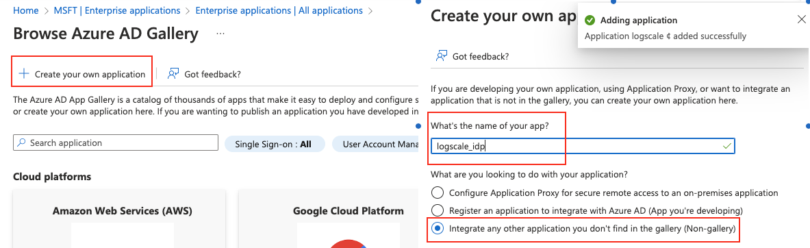 Create your application in Azure