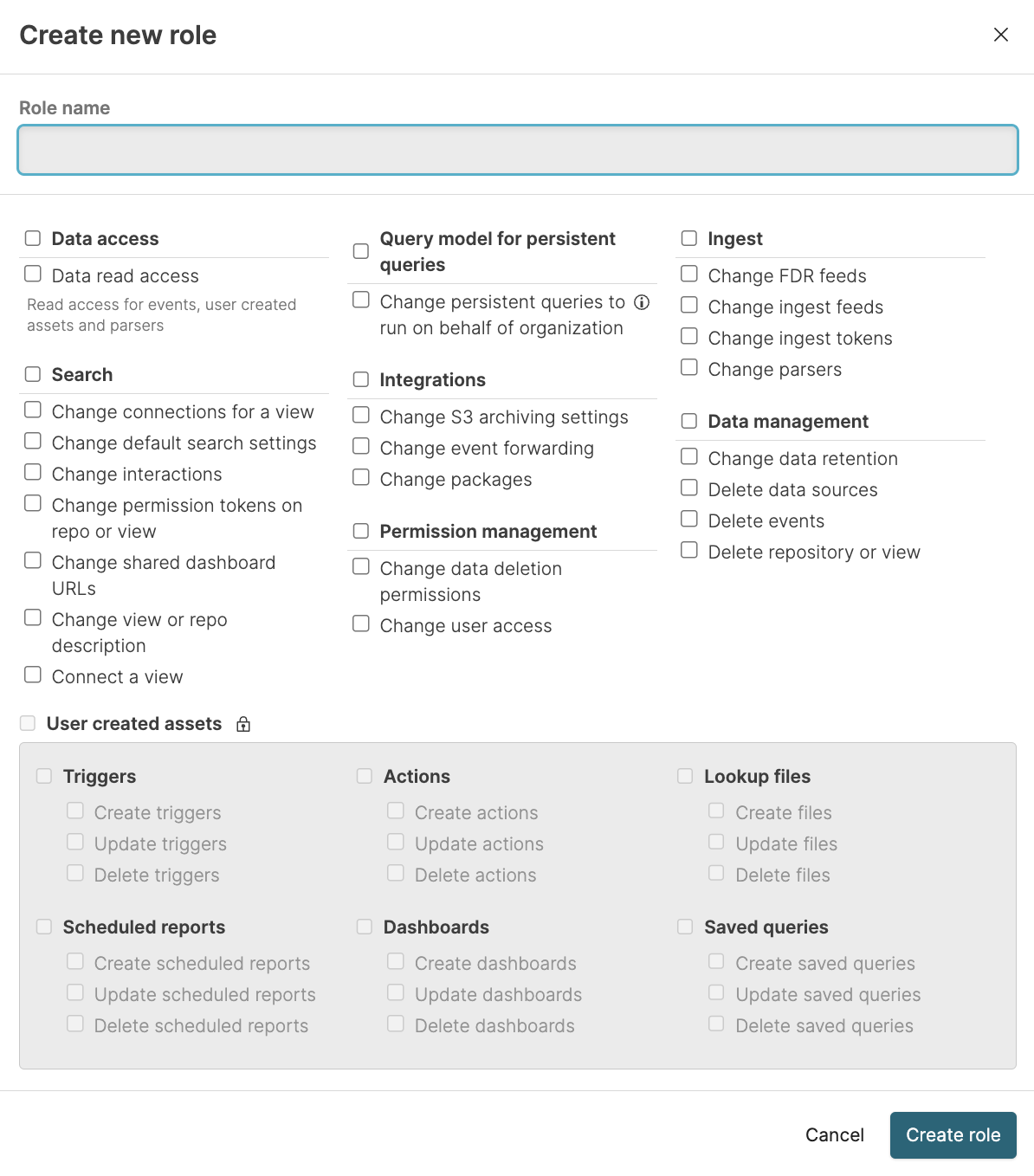 Create new user role