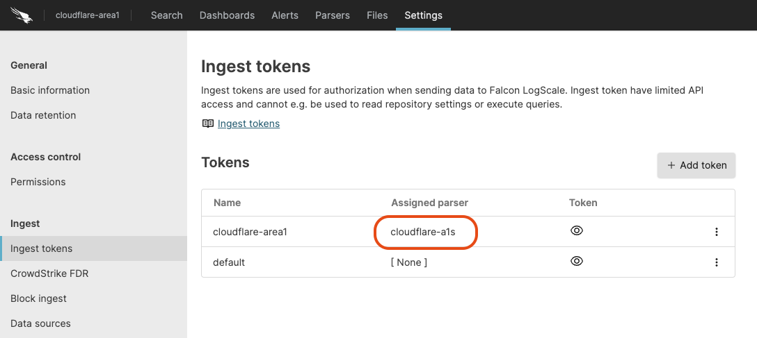 Ingest token