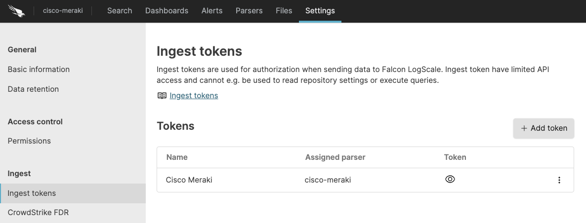 Ingest token