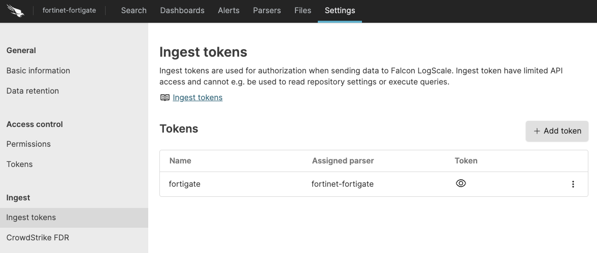 Ingest token
