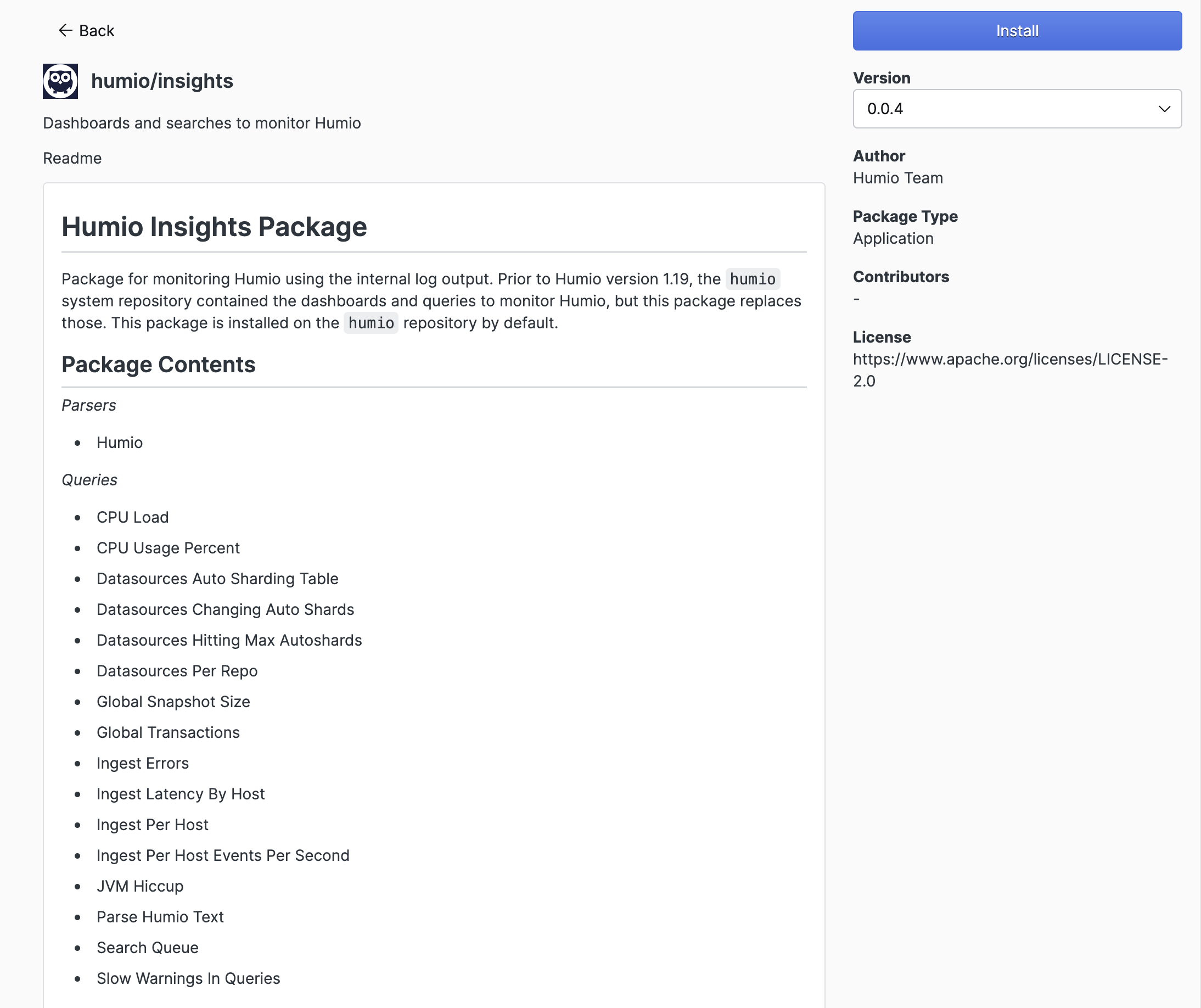 Packages Marketplace Details