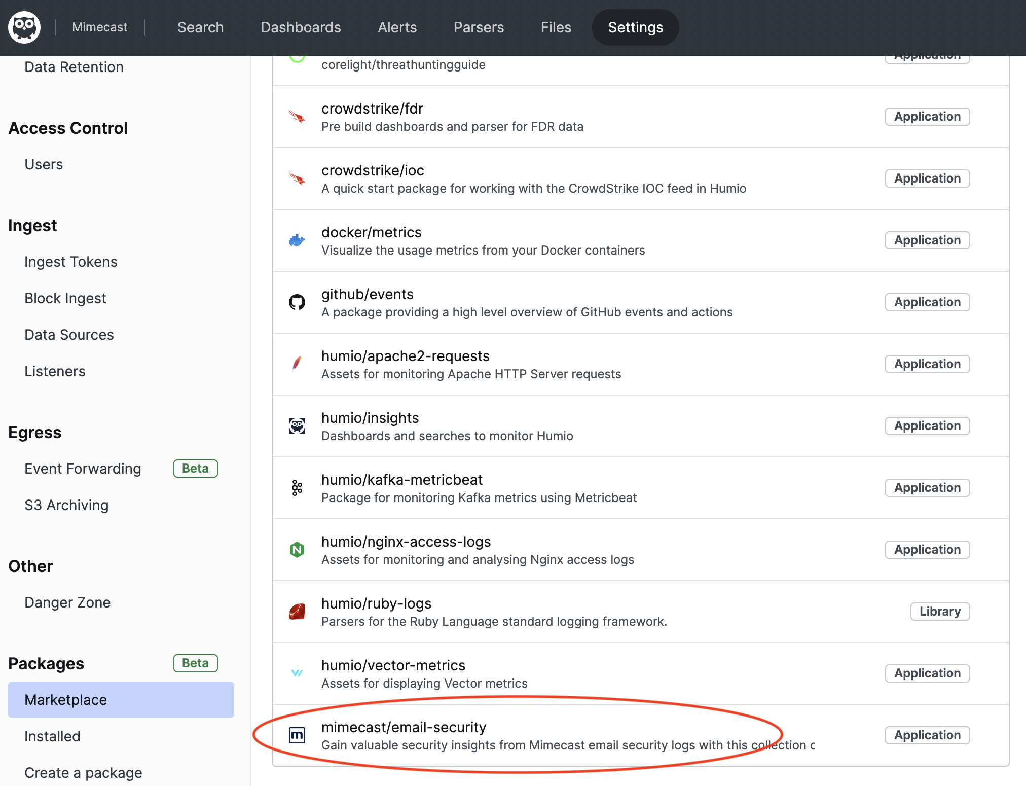 Configure LogScale for Mimecast