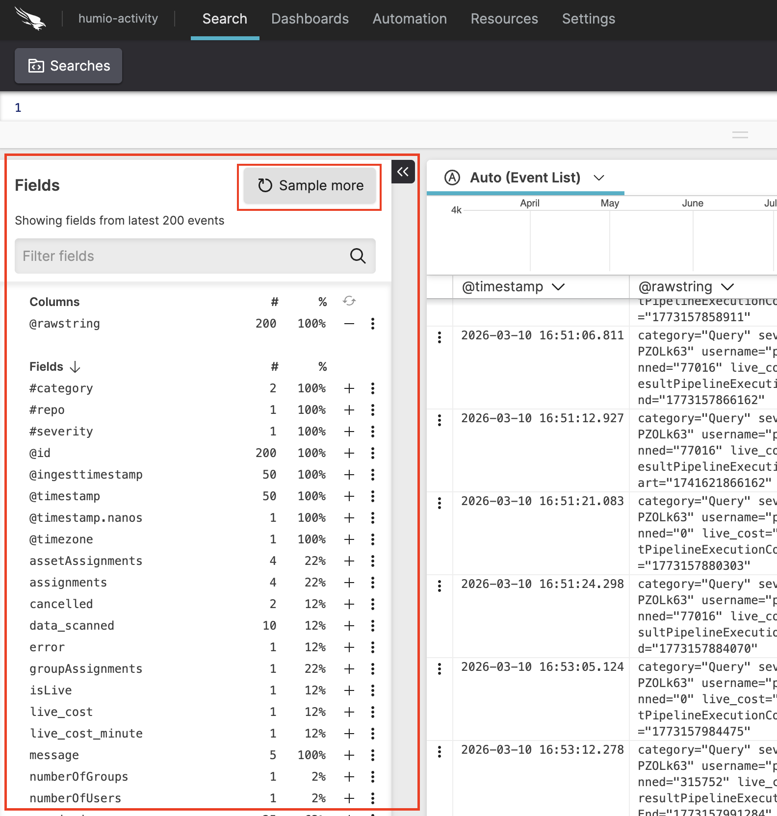 UI button to add more data in new search interface