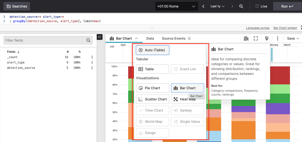 Current layout of the Widget selector