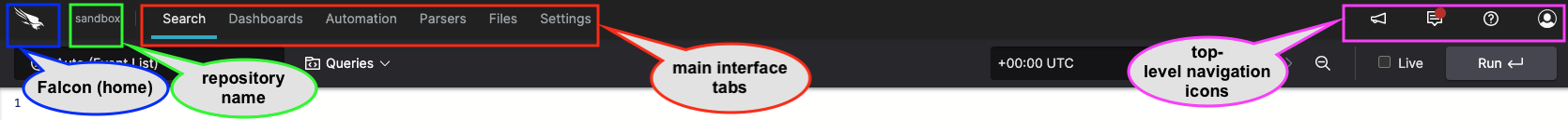 Screenshot showing the available menus for a single repository or view