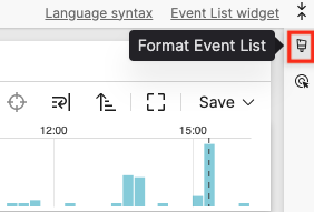Expanding the Format Event List Panel