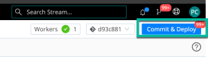 Screenshot showing the Commit and Deploy option