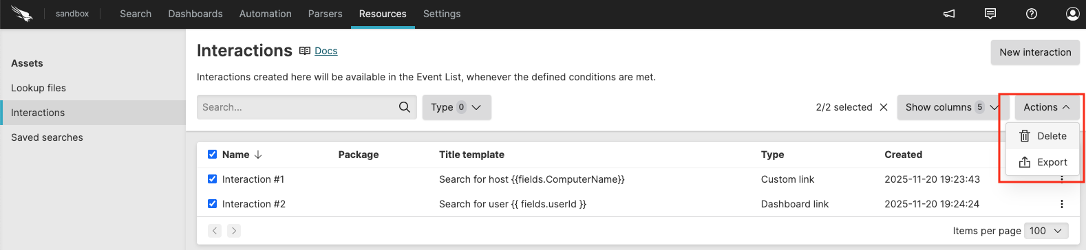 Options for managing multiple interactions