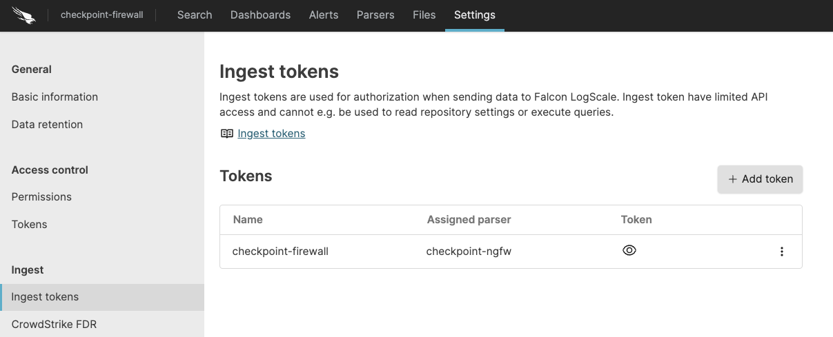 Ingest token