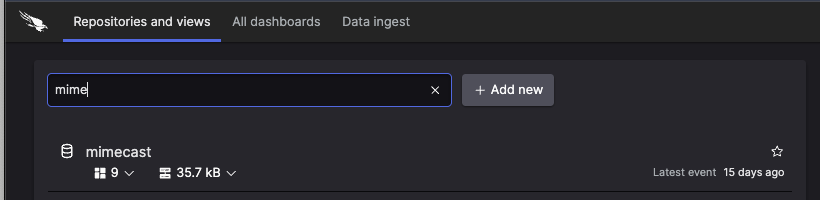 Mimecast Data in Repository